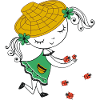 Girl with straw hat and ladybug