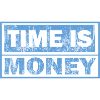 Time is money – Blue block text