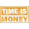 Time is money – distressed orange