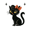 Rockabilly Black Cat Happy Wild Gift