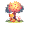 Fuchs am Apfelbaum mit Cupcake