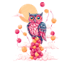 Farbige Eulenballons Fantasie