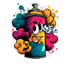 Bunte Graffiti-Spray Cartoon