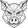 Geometric Pig Head Line Art