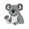 Koala fatigué au café – Motif drôle