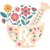 Flower Mortar Herb Design