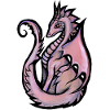 Pastel Dragon Silhouette
