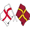 Northamptonshire flag crossed with England