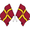 Two flags crossed – Northamptonshire