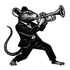 Jazzrat trumpeter in suit