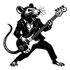 Ratte mit Bass im Anzug
