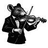 Rat Violinist in Tuxedo Violin Violin