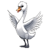 Cheerful Goose Wings Illustration