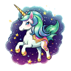 Sternenunicorn im Farbnebel