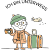 Ich bin unterwegs – süße Reiseillustration