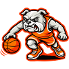 Bulldog Basketball Power Dribble Mascot