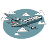 Aviation Cartoon in Blue Sky