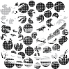 Japanischer Samurai in Schwarz-Weiß Landschaft