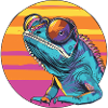 Chameleon with sunglasses