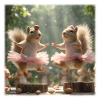 Ballett Eichhörnchen im Tutu mit Eicheln