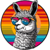 Llama Retro Sunset