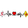 Somerset flag + heartbeat + England flag