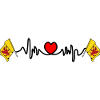 Somerset flag + heartbeat & heart