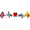omerset flag + heartbeat + UK flag