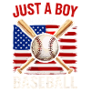 Boy loves baseball and flag