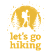 Let's go hiking mountaineer hiker silhouette