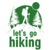 Let's go hiking mountaineer hiker silhouette