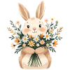 Bunny with spring bouquet