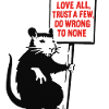 Ratte mit Protest-Schild