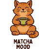 Matcha Mood Cat Tea Time