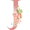 Monogramme J florale aquarelle