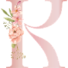 Pastel R floral monogram