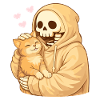 Cozy Skeleton with Cat – Gentle Closeness