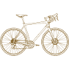 Goldenes Fahrrad-Liniendesign Retro Rennrad