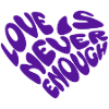 Purple Word Heart Love Pattern
