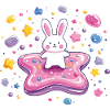 Little Rabbit on Pink Star Magic