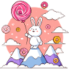 Sugar-sweet bunny on sugar summit