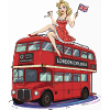Pin-up on the Red London Bus