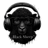 Black Sheep with headphones