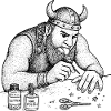 Viking doing nails