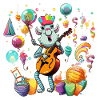 Party goat with guitar groove