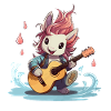 Sparkling bunny with guitar