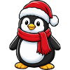 Niedliches Weihnachts-Pinguin-Wintermaskottchen