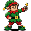 Cute Christmas Elf Holiday Mascot