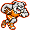 Bulldog Football Running Power Mascot