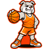 Basketball Bulldog Mascot Power Pose